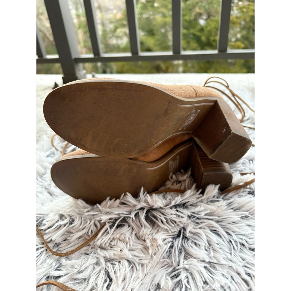 Toms Mila Suede Light Brown Ankle Booties with ties - Picture 6 of 6